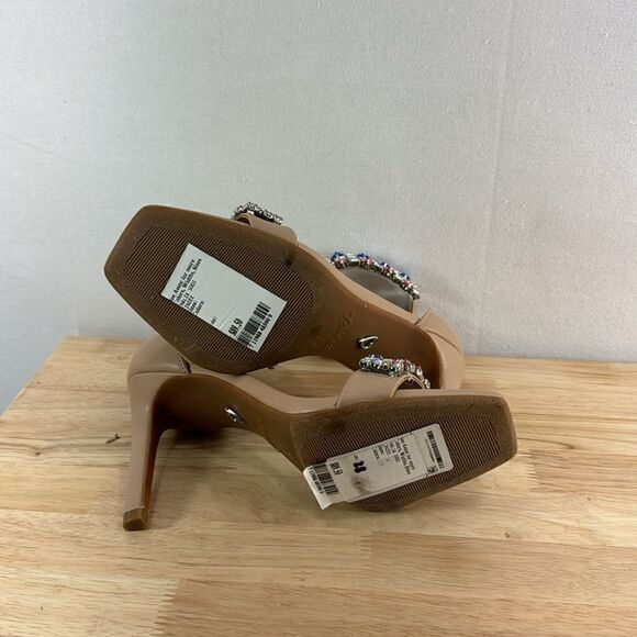 Thalia Sodi Linzee Embellished Zip-Up Pumps- Nude- Size 6 M - Picture 5 of 9